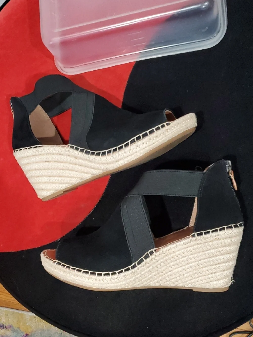 Gentle Souls Colleen Cross Elastic Suede Wedge Espadrille Sandals